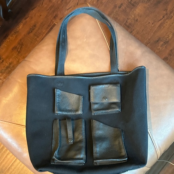 Hammitt Black Tote with Unique Pocket Design